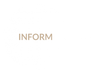 impact model graphic: a circle with the word "inform"