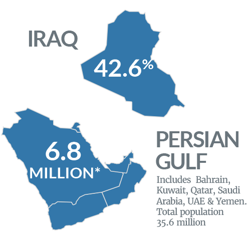 map of Iraq and Persian Gulf